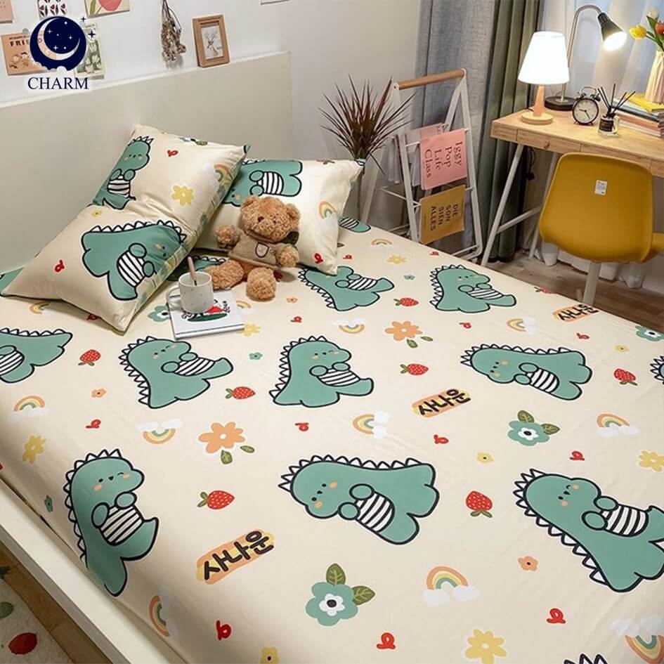 ชุดผ้าปูที่นอน 3.5 ฟุต 3 ชิ้น CHARM สี BABY GODJI คอลเลคชั่น DREAMY (ไม่รวมผ้านวม)